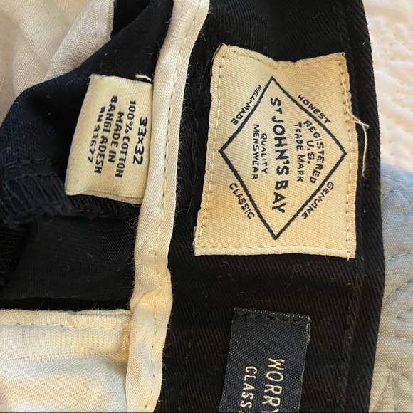 St John's Bay navy and black flat front chinos - Picture 2 of 2